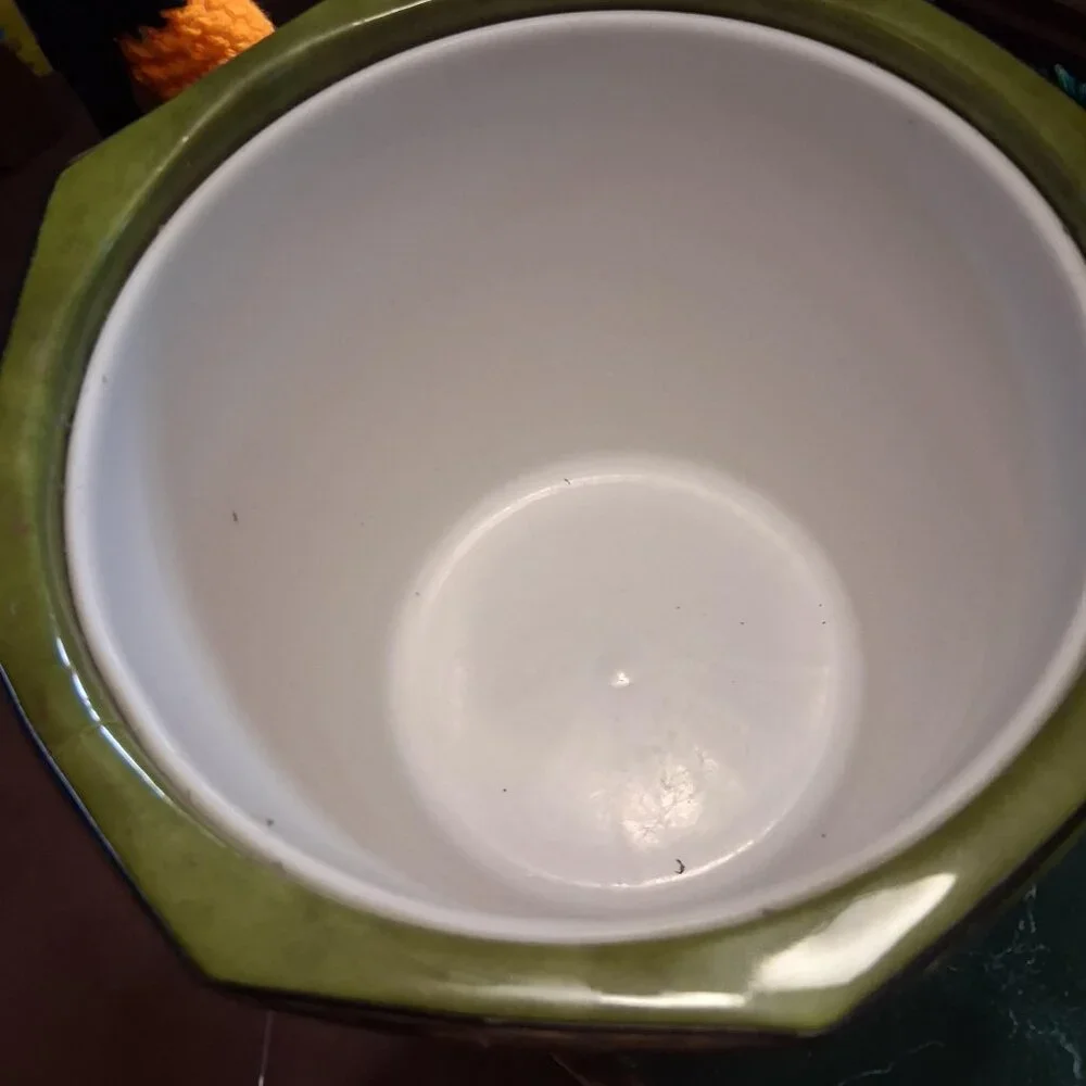 Vintage Retro Green Ice Bucket With Gold Accent-STUNNING ! RARE LQQK!!!